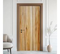 Grain De Bois Brun Poster De Porte Trompe L'oeil, Rural Pastoral Auto-Adhésif Sticker Mural Porte, pour Chambre Salon Cuisine Rétro Rustique Stickers Autocollants De Porte 85x215 cm ey257