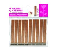 Graine Créative 10 mèches à Bougies en pin Larges 13 x 2 cm