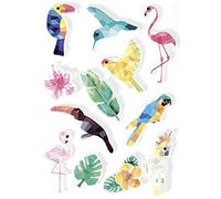 Graine Créative 12 Stickers 3D - Oiseaux tropicaux 6 cm