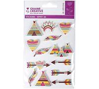 Graine Créative 13 Stickers 3D - Indiens 5 cm