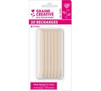 GRAINE CREATIVE 228307 Recharge Colle Basse Température 20 Bâtons Colle Transparent 9x2x15 cm