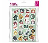 24 stickers Calendrier de l' Avent - Happy Christmas