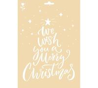 Graine Créative - Pochoir déco A4 - Merry Christmas - Stencil de Noël souple et facile à utiliser pour Home Déco, customisation textile et scrapbooking