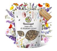 Graines de fleurs sauvages haut de gamme pour une prairie fleurie colorée - Mélange de graines de fleurs colorées et riches en nectar pour les abeilles et les papillons (250 g (pour min. 50 m²))