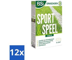 Graines de gazon Sport & Jeux - Gazon résistant et durable - 500 g - Lot de 12