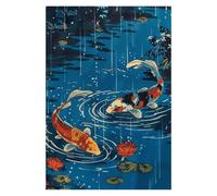 Graiting Affiche En Toile De Paysage Poisson Koi, Fleur Cerisier, Grande Vague, Pin, Murale, Images D'art, Décoration Maison, 1 Pièce(5,20x30cm)