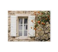 Graiting Affiche Murale De Paysage Jardin Ville d'automne, 1 Pièce, Récolte Citron, Voitures Et Plantes, Peinture sur Toile, Décoration Salon Maison(03,50x70cm No Frame)