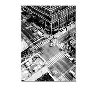 Graiting Tableau d'art Mural en Noir Et Blanc, 1 Pièce, Peinture Décorative for Salon, Affiche sur Toile, Panneau De Rue, Décor Bâtiment(05,30x40cm No Frame)