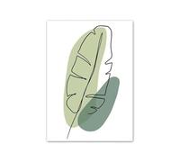 Graiting Toile D'art Mural Botanique Vert, 1 Pièce, Ligne De Plantes Tropicales, Affiches for Chambre À Coucher, Salon, Décoration La Maison(J,40X60 cm No Framed)