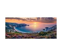 Graiting Toile De Peintures Paysage Plage, 1 Pièce, Coucher Soleil, Mer Dorée, Photos Palmier Tropical, Affiche D'art Murale, Décor Maison(PC 26957,40x60cm No Frame)