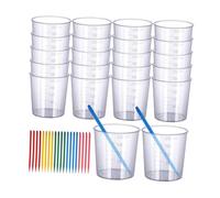 Gralara 20 Pièces Gobelets Gradués Kit Bâtonnets Mélange Mesure Résine Époxy Outils Artisanat Précis Matériau Pp Adapté au Mélange de Peinture Création, Gobelets mélangeurs de 200 ml