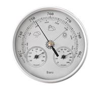 Gralara Baromètre Analogique Thermomètre Hygromètre Intégrés Classique Baromètre à Cadran 130 Bureau, Mat, A
