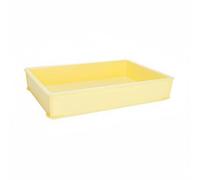Gralara Boîte à Pâte à Pizza avec Couvercle Qualité Commerciale Bac de Pousse Empilable Contenant Alimentaire pour Boulangers, 57cm X 38.5cm X 10.5cm, C13 Boîte À Pâte Jaune, Hauteur 105mm