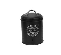 Gralara Boîte de Rangement de Cuisine, Conteneur de Stockage Alimentaire, Boîtes de Rangement de Légumes de Cuisine, Pots Vintage Fer Légumes Frais Gardien Pomme de Terre Oignon Ail, Petit Noir
