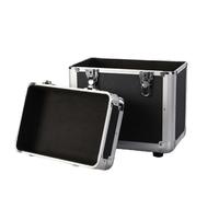 Gralara Boîte en Aluminium Verrouillable Robuste Boîte à Renforts d'angle Métalliques Empilable Conteneur Rangement, Noir, Noir, Petit 60CD