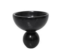 Gralara Bol Décoratif Poli Coupe sur Pied Véritable Plat Service pour Salon, Chambre, 13.5 13.5 13cm, Moderne Simple, Marbre