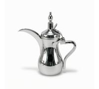 Gralara Cafetière Arabe Traditionnel Théière Orientale Résistant à la Rouille Récipient pour Cuisine, Bureau, Chromé, 350 Ml