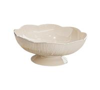 Gralara Corbeille à Fruits, Coupe sur Pied Élégante, Plat de Service Polyvalent en Matière PET, Présentoir Centre de Table et Porte-fruits pour Noix et Biscuits, pour Salon et Salle, Blanc Crème