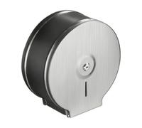Gralara Distributeur Papier Toilte En Acier Inoxydable Cvercle Verrillable Grande Capacité pr Hôtels, Argent Brossé, Rond Brossé