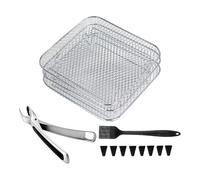 Gralara Ensemble de 3 Grilles de Cuisson en Acier Inoxydable, Comprenant Un Panier à Pâtisserie à Plusieurs Niveaux et Un Support pour Rôtir, CarrÉ