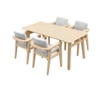 Gralara Ensemble Salle à Manger Ppée Table Fauteuils Cssins Texturés Blancs Table Rectangulaire Fauteuils Rembrrés Miniatures, 1 30