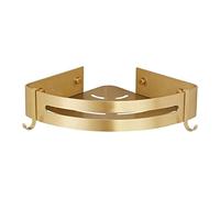 Gralara Étagère D'angle Murale pour Salle de Bain, étagère de En Aluminium Doré Brossé, Porte-shampoing, Triangle Doré
