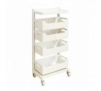 Gralara Étagère de Rangement Cuisine Chariot à roulettes Panier Empilable Support à Légumes Chariot Utilitaire Métal Épais à Panneaux Renforcés Montage sans, Color to 10, 5L 1B 4K