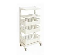 Gralara Étagère de Rangement Cuisine Chariot à roulettes Panier Empilable Support à Légumes Chariot Utilitaire Métal Épais à Panneaux Renforcés Montage sans, Color to 1, 5L 2B 3K