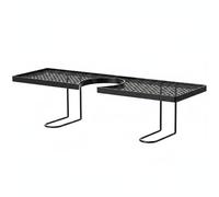 Gralara Étagère de Salle de Bain Étagère Lavabo Support Robinet Organisateur Évier Range-Accessoires en Fer Forgé à Poser sur Le Bec avec Libre et Nettoyage, Grande 60 Cm, Noir