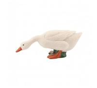 Gralara Figurine Enfant Figurine Déco Oie Statue Mini Oiseau Modèle en Plastique Aspect Réaliste et Finition Soignée Format Discret pour Mise en Scène, White, 19G