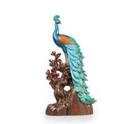 Gralara Figurine Paon Coloré Statuette Paon Décoratif Décoration pour Collectionneurs, Bureau, 30x16x62 Cm