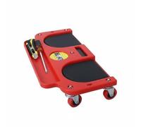 Gralara Genouillères à roulettes Professionnelles Chariot Agenouilloir Planche Roulante Support Genoux avec Compartiment Outils Plastique Ergonomique, Rouge