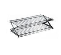 Gralara Grille de Refroidissement Pliable Grille Multi-niveaux Étagère Superposable Support à Pâtisserie Plateau Rétractable en Acier au Carbone Antirouille, 2 Layers