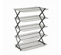 Gralara Grille de Refroidissement Pliable Grille Multi-niveaux Étagère Superposable Support à Pâtisserie Plateau Rétractable en Acier au Carbone Antirouille, 5 Layers