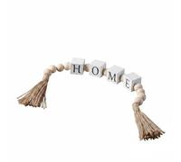 Gralara Guirlande avec Lettres Matériaux Naturels Guirlande Perles Bois Pompon Style Épuré, Perles en Bois avec Lettres Home Et Pompons en Jute