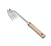 Gralara Houe en Acier Inoxydable Outil de Désherbage Râteau Jardin Extracteur Racines Conception Ergonomique Convient pour Espaces Extérieurs Jardinage Parcours , 1 PC , Houe en V 4 Dents