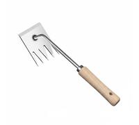 Gralara Houe en Acier Inoxydable Outil de Désherbage Râteau Jardin Extracteur Racines Conception Ergonomique Convient pour Espaces Extérieurs Jardinage Parcours , 1 PC , Binette Plate