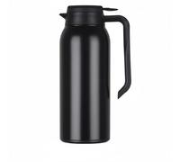 Gralara Inox Pichet Isotherme Carafe à Vide Bouteille Thermique Grande Conservation Prolongée Versement Contrôlé avec Poignée Ergonomique Convient à Bureau Maison Dortoir, Noir, 1.5L
