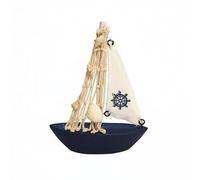 Gralara Lot de 6 Maquettes de Voiliers en Bois, Thème Nautique, Design Côtier, Décoration de Bateau à Poser pour Bureau, étagère, Salon, 4 pièces