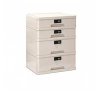 Gralara Mini Coffre-Fort à Tiroirs Anti-Poussière Classeur de Bureau à Code Structure Robuste Caisson de Bureau Verrouillable pour Chambre, 4 Tiroirs 2 Hauts + 2 Bas