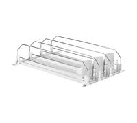 Gralara Organisateur de Boissons pour Réfrigérateur, Distributeur de Canettes Empilables, Poussoir Automatique à Ressort, Rangement de Boissons pour Distribut, 3 rangs blanc