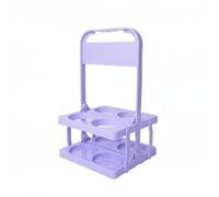 Gralara Panier à Bouteilles Pliable Léger Porte-Bières Pliable Réutilisable Support à Bière Portable pour Pique-Nique, Fête, Violet, Violet Clair
