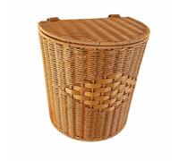 Gralara Panier à Dos en Imitation Rotin Tressé avec Bretelles et Couvercle | Hotte Légère pour Cueillette, Panier de Récolte Portable Mains Libres, Sac à Dos Osier pour Jardin, Pique-Nique et Rangement