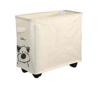 Gralara Panier à Linge Organisateur Multifonctionnel Chariot Roulant Panier de Stockage Organisateur de Bureau Tissu Oxford avec Roulettes Adapté à Maison, Blanc