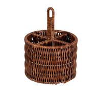 Gralara Panier à Rond En Rotin Tressé Drainant Organiteur à 4 Compartimen Robuste Corbeille à Usteiles Tressée à Manger