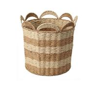 Gralara Panier Cylindrique Poignées | Fait Main, Panier Papier, Bicolore, pr lon, Chambre à Ccher, Familles, Paren, L