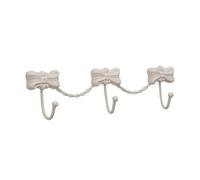Gralara Patère Murale à 3 Crochets Compact Porte-Manteau Mural avec 3 Crochets Soli pour Entrée, Blanc, Crochet Nœud Papillon