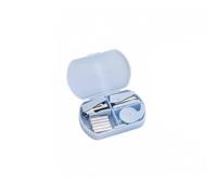 Gralara Perforatrice de Bureau Coffret Accessoires Papeterie Agrafeuse Mini Trous Organisation Rangement Adapté Bureau École Étudiants Professionnels, Bleu, Ensemble 4 Pièces
