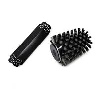 Gralara Plaque Chauffante en Acier Émaillé pour Barbecue Extérieur avec Brosse Nettoyante Électrique Rotative pour Grille de Cuisson Adaptée Au Camping et Aux