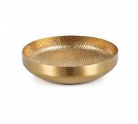 Gralara Plat Service avec Finition Dorée Métallique Plat Service Rond Élégant Assiette Acier Inoxydable pour Familles, Restaurant, Cuisine, Doré, 20CM